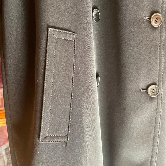 GALLERY BRAND BLACK ALL WEATHER DETACHABLE HOODED LONG COAT - Picture 4 of 9